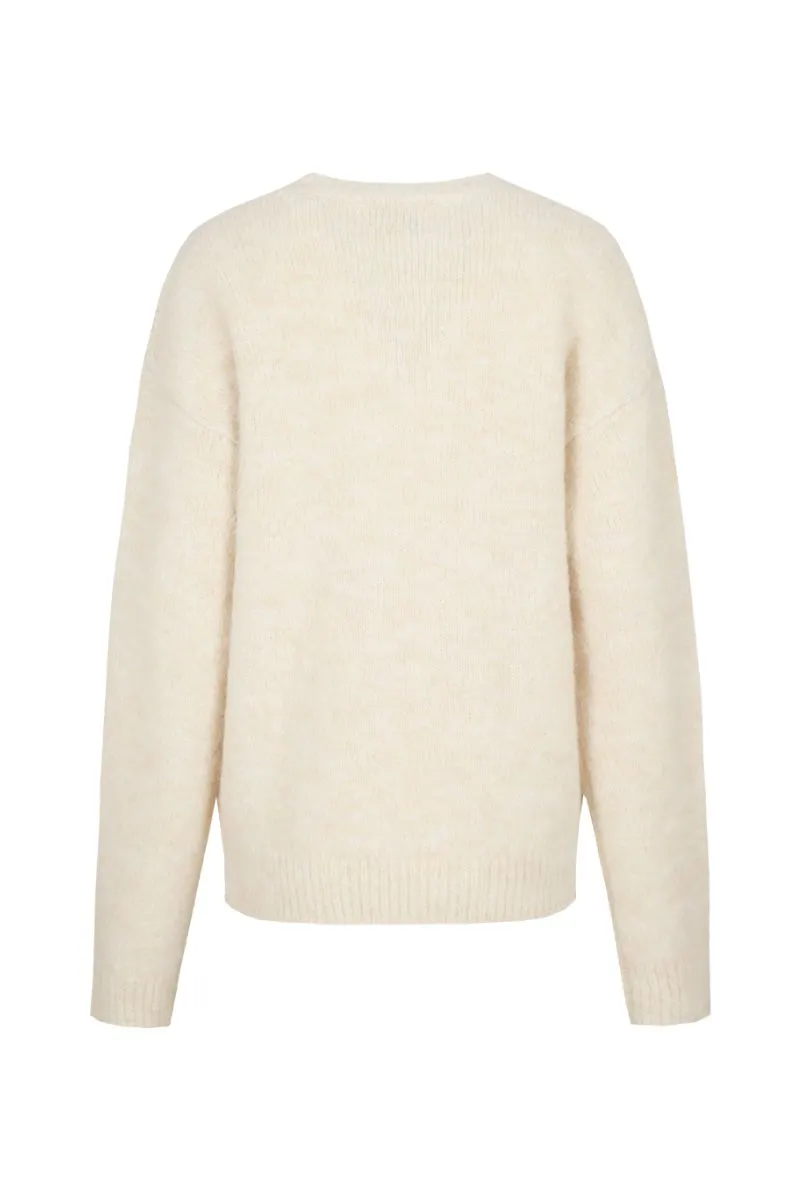 CS The Label Kelsie Knit Pullover Sand, zandkleurige gebreide pullover